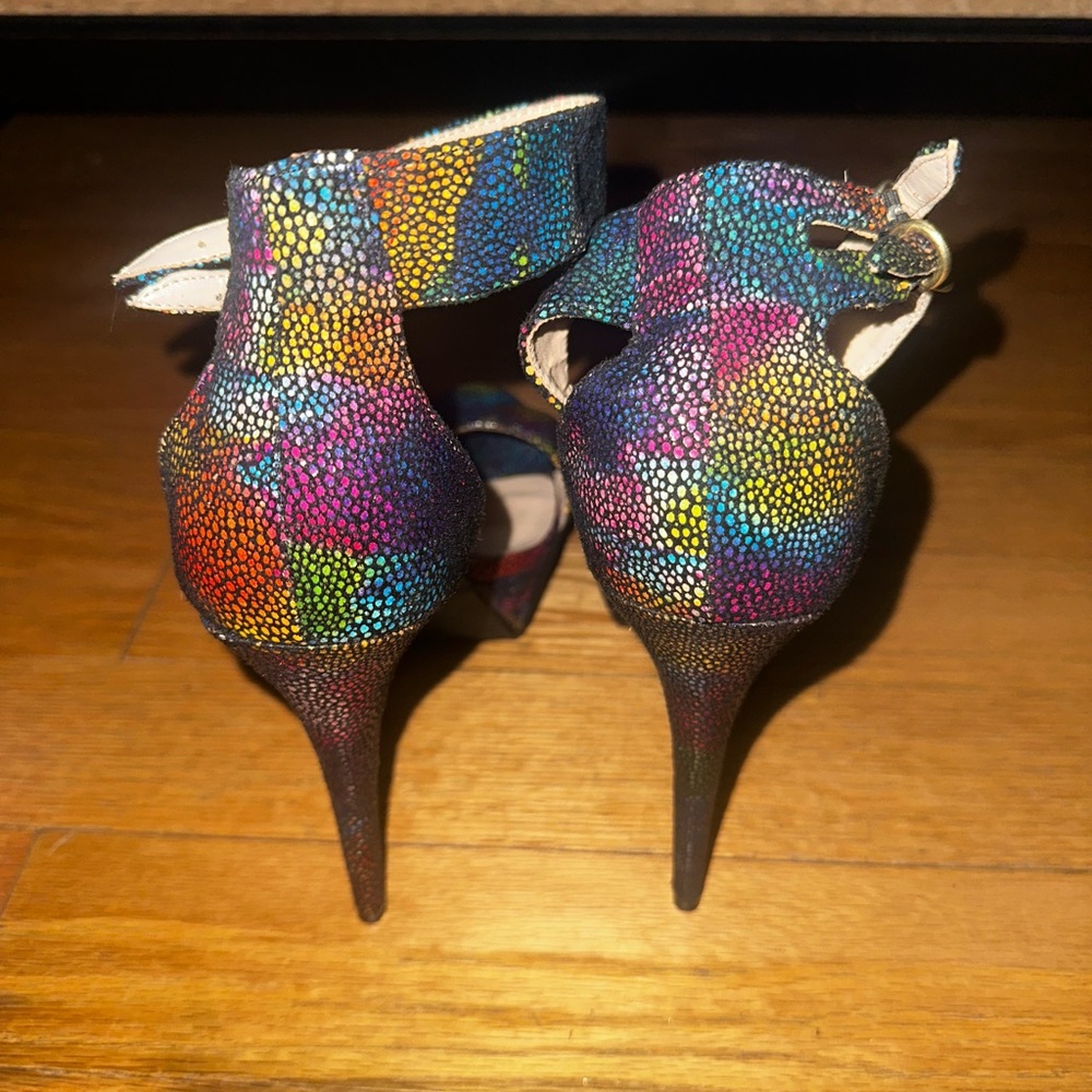 Anne Michelle Multicolor Platform Heels - Picture 4 of 6